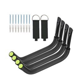 Aweilan Garage Storage Heavy Duty Hooks, 15Inch Jumbo Arm Kayak Rack, Heavy Duty Wall Hooks for Canoe, Ladder, Bicycle, Folding Chairs, Surfboard, Snowboard, Hose and Tools (4 Pack)