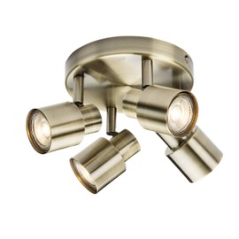 Quad GU10 Spotlight in Antique Brass