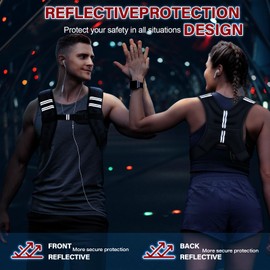 MIAOKE Weighted Vest, 3KG/6LB, Body Weight Vests Adjustable with Ironsand, Phone Pouch and Reflective Stripe, for Walking, Strength Training, Running, Jogging, for Man and Women