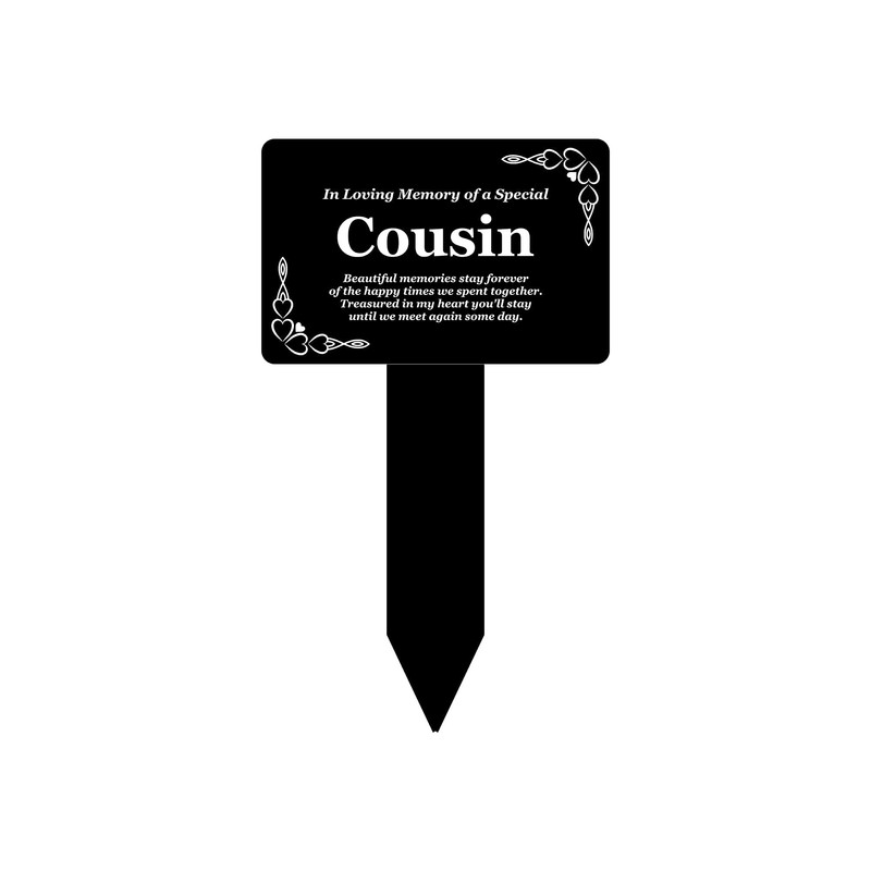 Origin Cousin Memorial Stake - Engraved with Poem (Gold/Silver/Copper or