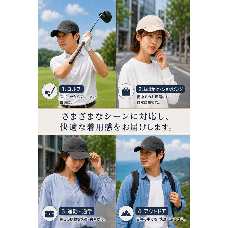 NAVIBULE Plain Cap, Men's, 100% Cotton, UPF 50+, Baseball Cap,