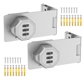 BiceNoning 90 Degree 3-Digit Combination Cabinet Lock (2, Silver)