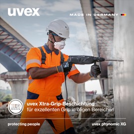 Uvex Uvex phynomic XG, 3 Paar - Montagehandschuh, Schutzhandschuh, Arbeitshandschuh - extra grip, wiederstandsf?hig & feinfhlig - schwarz, grau - Gr??e 09/L