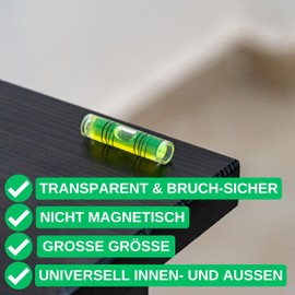Tube Level Set, 10 Pieces, with 40 x Diameter 9.5 mm Outer, Spirit Level without Labelling, Spirit Level Pipe, 1-Way Levelling, Can Level for Caravan, Camera, DIY, Spirit Level Bullseye
