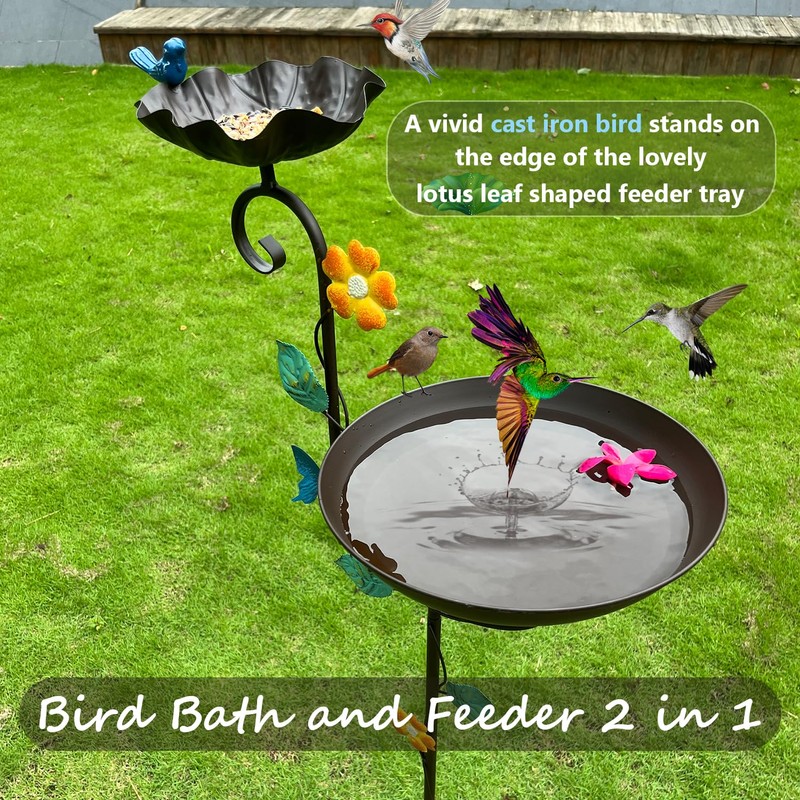Aifeorzo Free Standing Bird Baths for Outdoors, 58" H Decorative