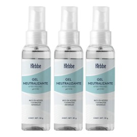 Gel Neutralizador Natural Post Peeling y Post-Exfoliación para Piel Sensible Hebbe Cosmetics - Pack 3 Piezas de 30g c/u
