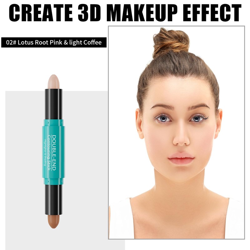 Cream Highlight Contour Stick 2 In 1 Portable Waterproof Face