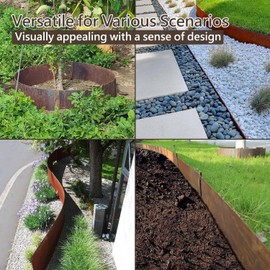 BUYYAH Cor-Ten Steel Landscape Edging with Rust Patina Finish, Pre-Rusted Cor-Ten Steel Landscape Edging, 42 inch Strips, 6 inch Depth (12 Pack)