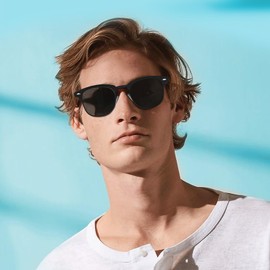 GIMDUMASA Sunglasses Men's Polarised Half Frame Sun Glasses Driving Travel with UV400 Protection Metal Frame Sunglasses Men Women, Matte black with black lens