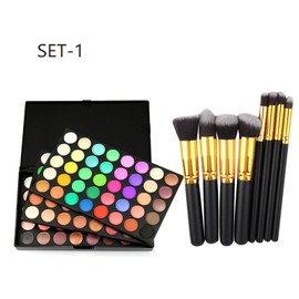 Joyeee 120 Color Eyeshadow Palette Kit with 10 Pcs Foundation Makeup Brush, ​Professional Daily Use Colorful with Velvety Texture Eyeshadow Palette, Highly Pigmented Waterproof Long Lasting Makeup