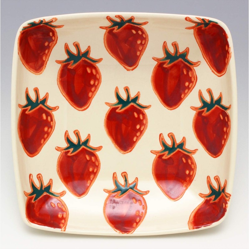 Hasamiyaki Kikusho Kiln Fruit Square Pot, Approx. 6.7 inches (17