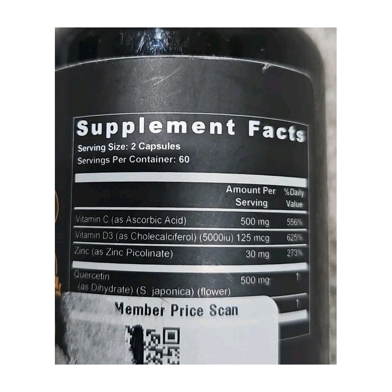SPARTIS Quercetin 500mg with C D3 Bromelain Immune Support High