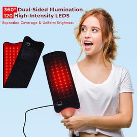 Red Light Belt, Near-Infrared Light Glove, Two Usage Modes for Hand, Legs, Waist, Shoulders, 660 nm and 850 nm Red Light Wrap with 6 Timer Settings, 5 Brightness, 3 Modes and Elastic Bandage