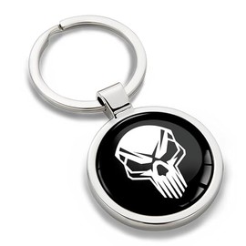Biomar Labs Keychain Metal Keychain Car Key Chain with Gift Box Stainless Steel for Men Women Jewelry Accessories for Handbag Skull Black White KK 164, black/white