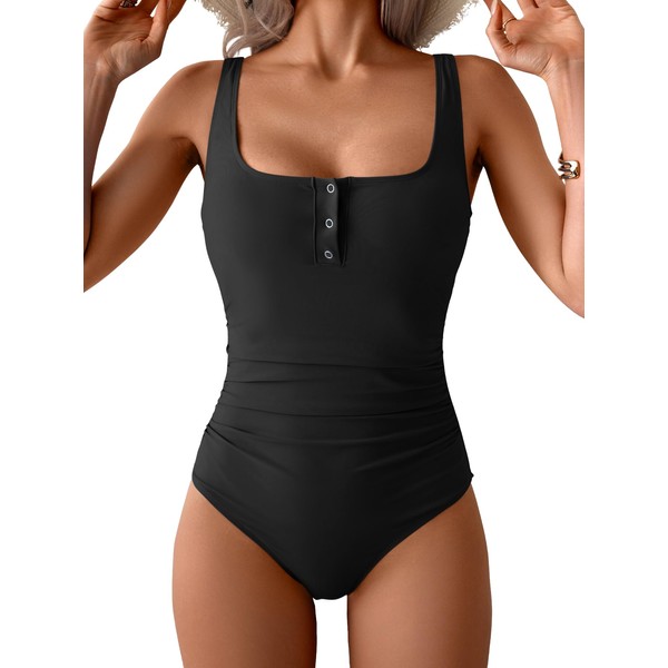 B2prity One Piece Swimsuit for Women Tummy Control Ruched Slimming