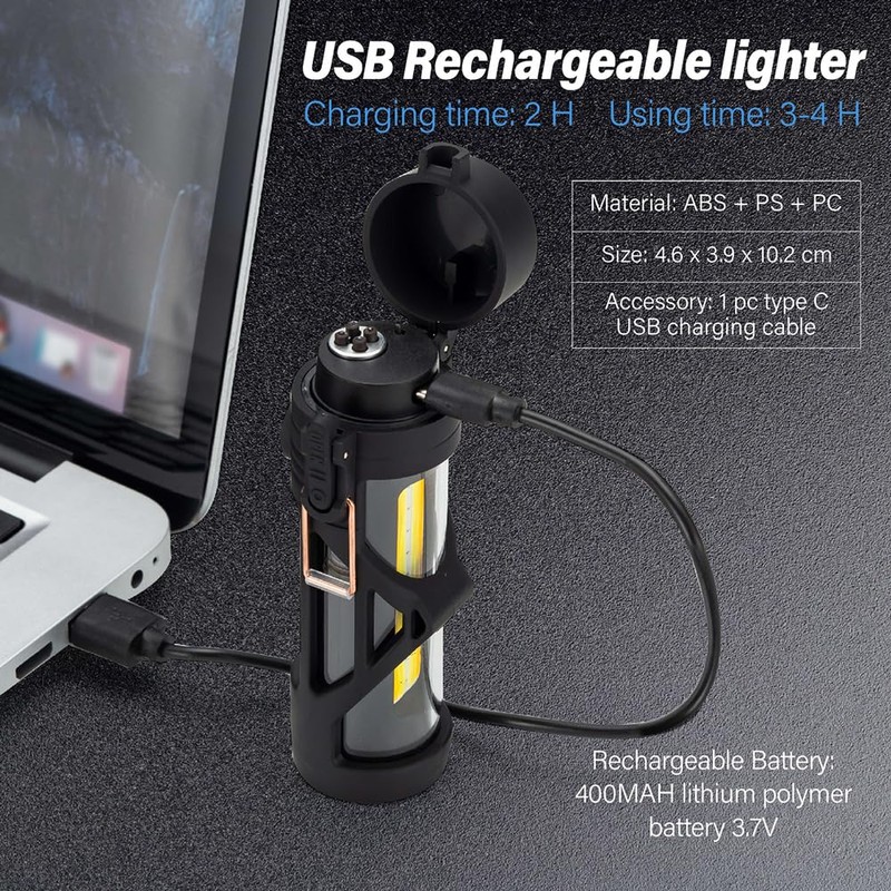 KALIMO Plasma Arc Lighter with LED Flashlight, Dual Arc Windproof