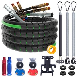 CheeMuii 15 FT Semi Truck Air Line Kit with Gladhands, Air Line Holder, Springs & 7 Way Trailer Cord