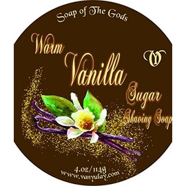 Warm Vanilla Sugar - Shaving Soap with Kokum and Cocoa Butters All Natural Skin Food. Moisturizing and Nourishing for Men and Women