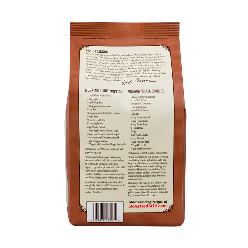 Bob's Red Mill Whole Wheat Flour, 5 Pound (Pack of