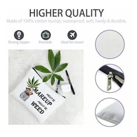 Cokosoxo Bolsa De Cosméticos Divertida Weed Leaf, Might Be Makeup Mig