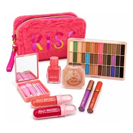 Kit De Maquillaje Completo Sombra Gloss Brochas Cosmetiquera