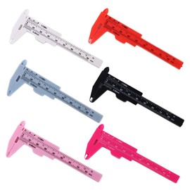 Leadigol 6PCS Eyebrow Measuring Ruler,Plastic Vernier Caliper Sliding Gauge Ruler Mini Eyebrow Stencil for Makeup Tool