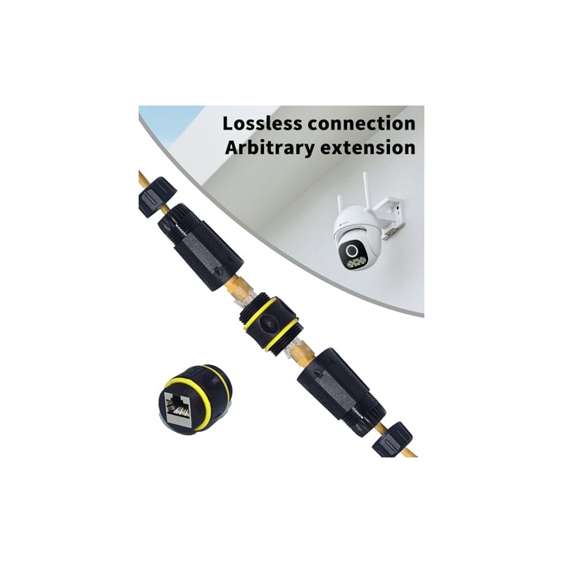 Danfetsoy - Acoplador RJ45 impermeable IP68, conector RJ45 de 10