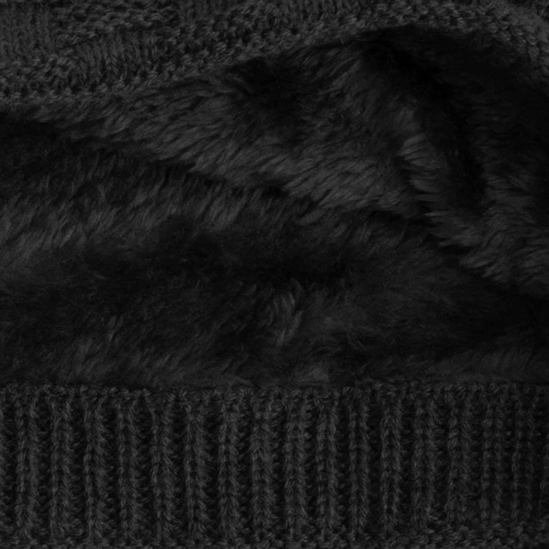 Compagno Warm Lined Beanie Winter Hat - Braided Design, Plain