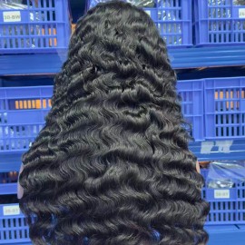 Raw Burmese Pixie Curly Half Wig Cuticle Aligned Natural Human Hair Glueless Wigs with Adjustable Drawstring 100% Human Hair Wigstyle: natural color 180% half wigs, color: wavy curly, stretched length: 20 Inches