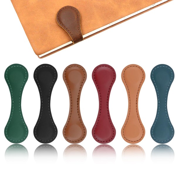 Tadpolez Pack of 6 Magnetic Leather Bookmarks, Retro Book Page