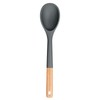 Large Silicone Cooking Spoons, Nonstick Solid Wooden Handle Spoon, Heat