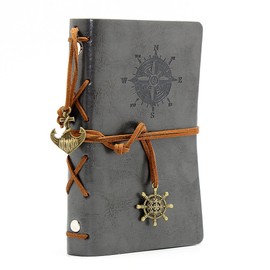 Pocket Size Vintage Retro Leather Cover Notebook Journal Blank String Nautical