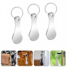 3PCS Shopping Trolley Tokens, Stainless Steel Universal Trolley Coin Keyring with Removable Key Fob, Compact & Portable Pound Coin Trolley Token for Supermarket Trolley Key Release