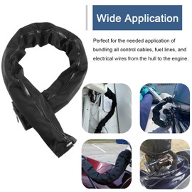 48'' Long Black Zippered Rigging Sleeve, ZRS-1-DP Casing, Trolling Motor Cable Organizer Sleeve