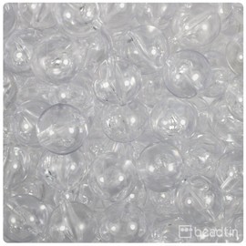 BeadTin Crystal Transparent 14mm Round Craft Beads (36pcs)