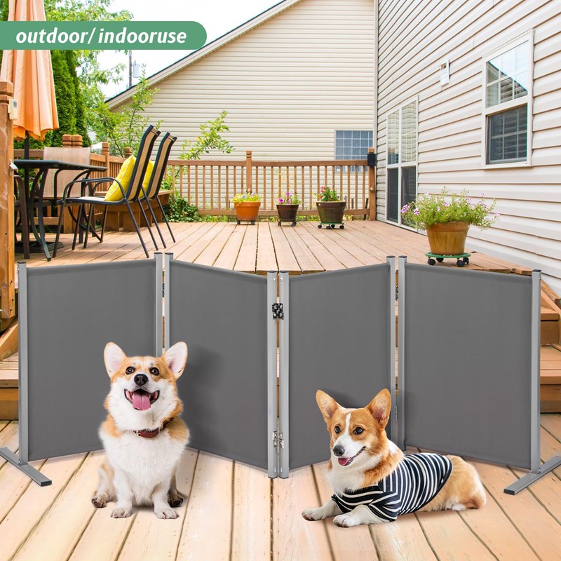RANTILA 4 Panel Indoor Foldable Dog Fence Freestanding Dog Gate