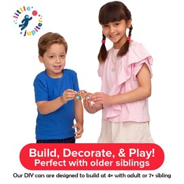 DIY Wooden Kits w/ Stickers - Kids Building Kit - Stem Building Toys - Wood Crafts for Kids - Building Kits for Kids - Woodworking Kits for Kids - Wood Building Kits for ages 4-7 Yrs (Race Car)