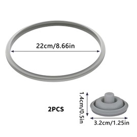 HAFRILY WMF Schnellkochtopf Ersatzteile 22cm Dichtungsring und 2 Stück Kochsignaldichtung Kochsignal Dichtung für Schnellkochtopfdeckel 2,5l 3l 4,5l, 6,5l 8,5l Deckel Schnellkochtöpfe Silikon