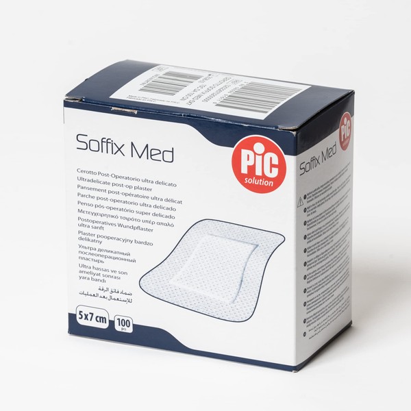 Pic Solution Soffix Med Ultra Delicate Postoperative Patch 100 Pieces, 5 cm Length x 7 cm Width 240 g