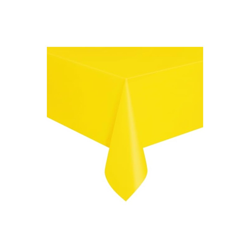 Unique 35596 Plastic Tablecloth-2.74 m x 1.37 m-Neon Yellow