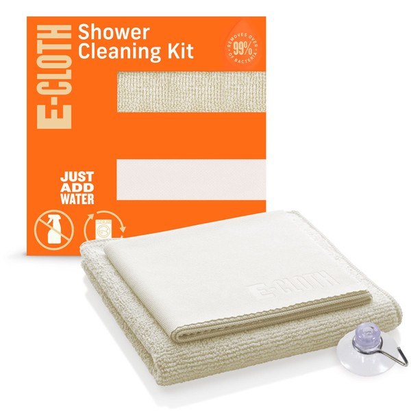 E-Cloth Microfiber Cleaning Cloth Shower Kit - Microfiber Cloths for Cleaning Bathrooms - Washable, Reuseable Cleaning Cloths with 100 Wash Guarantee - 1 Pack