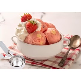 HSHQING 2Pack 4 OZ Portion Scoop Ice Cream Disher with Trigger Release, Stainless Steel Cookie Scoop for Portion Control, Half Cup Scoop for Pastry Dough, Cupcake Batter