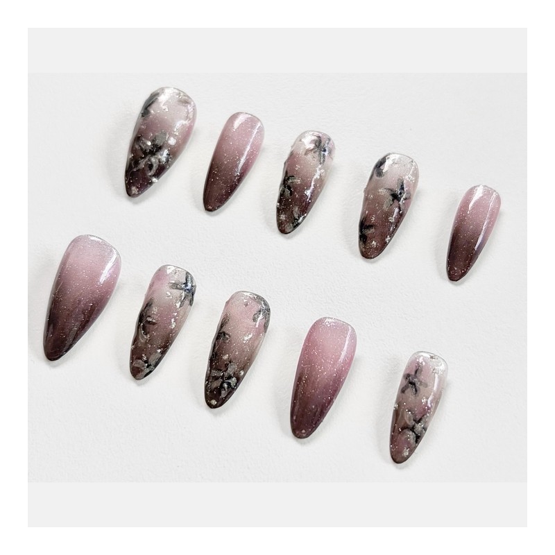 [Falling] Handmade nail tips - Coffin / [낙화 Falling] 수제네일팁