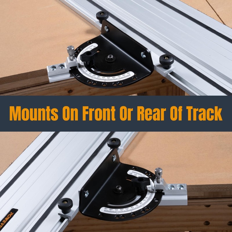 POWERTEC Adjustable Angle Track Saw Miter Guide for Ridgid Guide