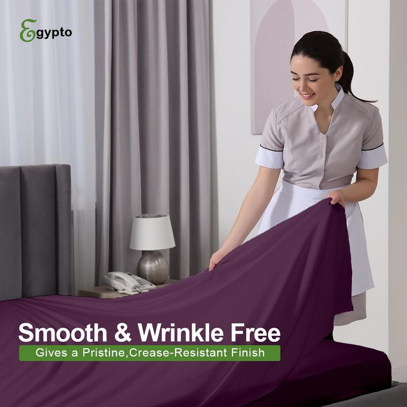 Egypto Easy Care Luxury Bedding Flat Sheets Double – Breathable