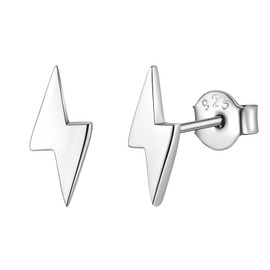 925 Sterling Silver Earrings Studs Small Earrings Lightning Bolt Studs Minimalist Earrings Cute Dainty Earrings Ear Studs