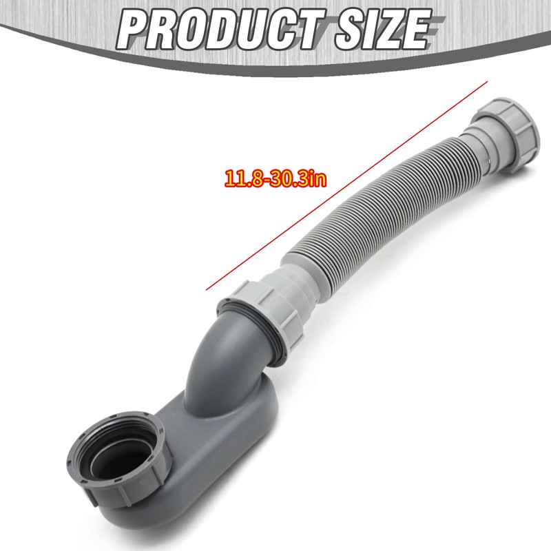 1-1/2 Inch Freestanding Bathtub Shower Drain Pipe, P-joint Low Profile