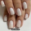 24pcs Milky White Fake Nails, Pure Color Medium Length Press