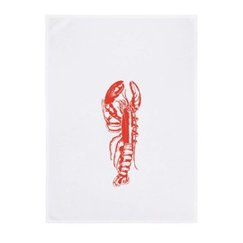 17;30 HOME Tea Towel 100% Cotton Vintage Lobster Eco Friendly White Red 50 x 70 cm