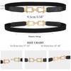 LEACOOLKEY 3 Pack Women Skinny Elastic Belt for Dresses,Thin Retro